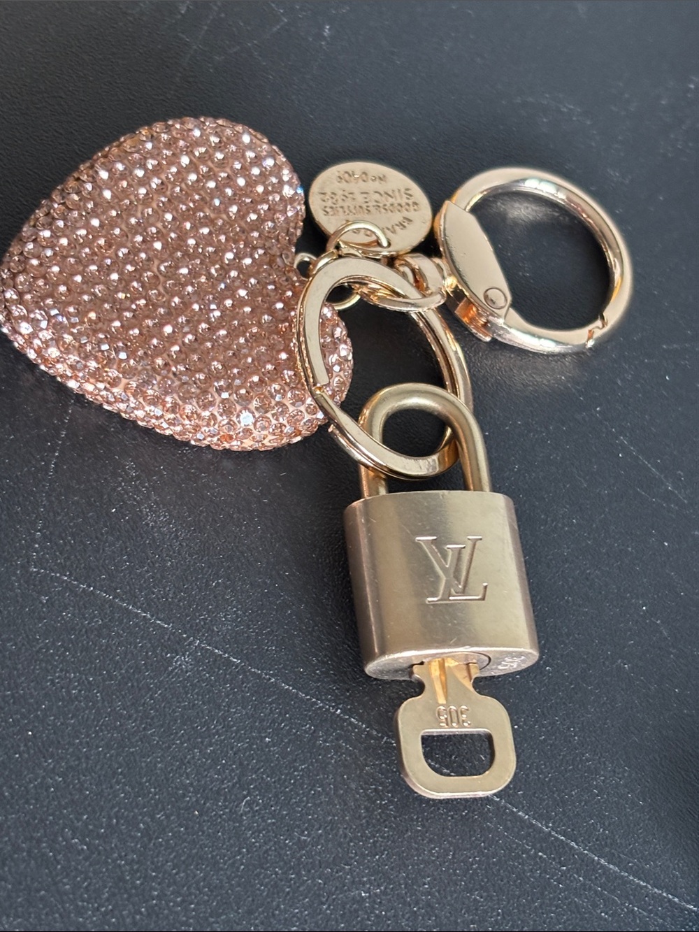 Louis Vuitton Authentic Gold Lock 🔒 Unbranded Heart Keychain Charm for Bags